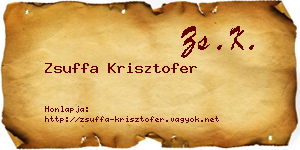 Zsuffa Krisztofer névjegykártya